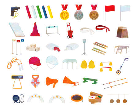 Athletic Meet Illustration Material Set / analog styleのイラスト素材