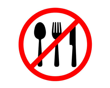 Eating prohibited icon mark illustration materialのイラスト素材