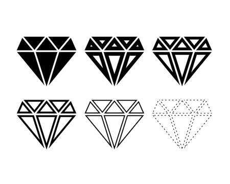 Diamond illustration icon set materialのイラスト素材