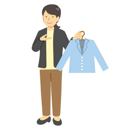 Female illustration of an apparel clerk : Occupationのイラスト素材