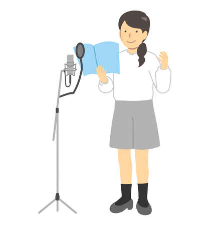 Female voice actor illustration : Occupationのイラスト素材