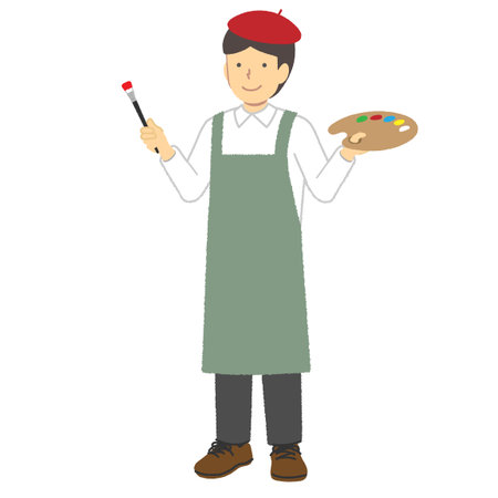 Painter's male illustration : occupationのイラスト素材
