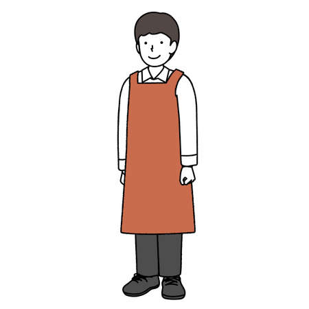 Male illustration in an apron: Occupationのイラスト素材