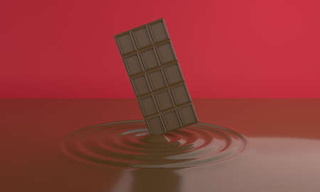 Chocolate bar and ripple 3DCG illustration