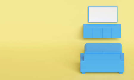 Environmental image of TV viewing 3dCG illustration