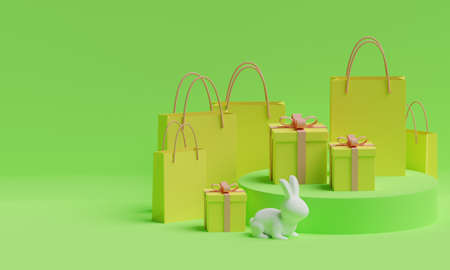 Shopping pedestal image 3DCG illustrationの写真素材