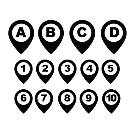 Pointer Digits and Alphabet : Vectorのイラスト素材