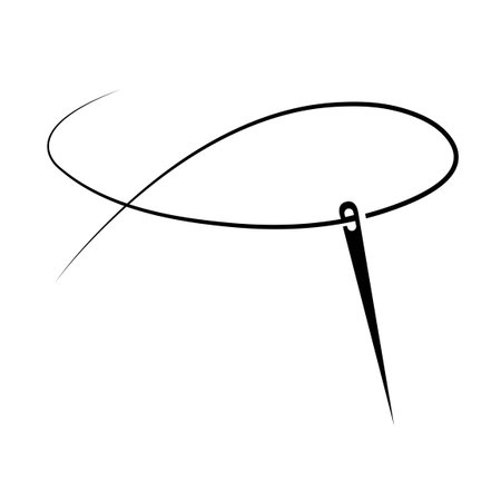 Needle thread icon : black and whiteのイラスト素材