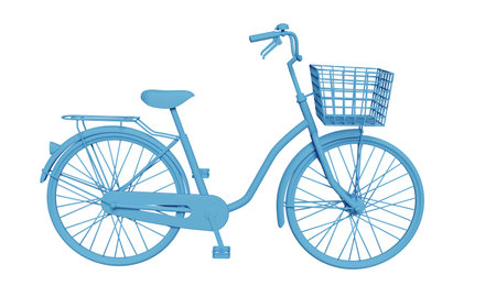 Blue image bicycle 3DCG illustrationの写真素材