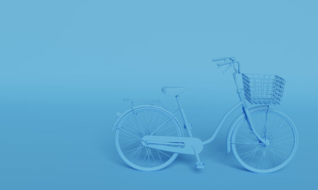 Blue image bicycle 3DCG illustrationの写真素材