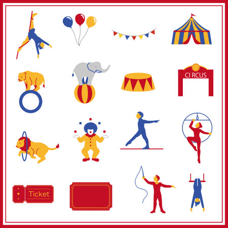 Circus Multiple Illustration Set :  Vectorのイラスト素材