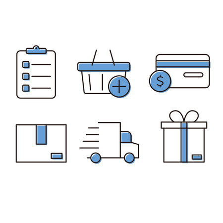 Shopping flow notation icon setのイラスト素材