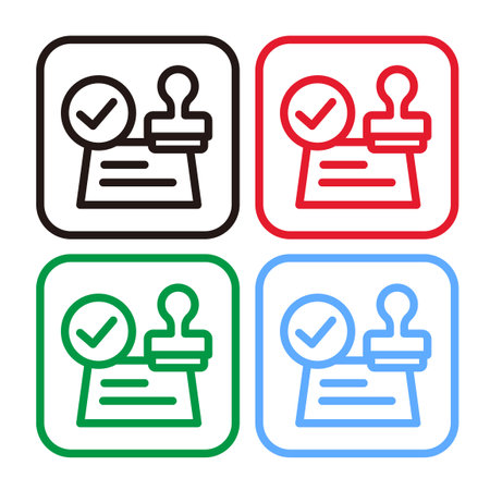 Stamp and document icon set : vectorのイラスト素材