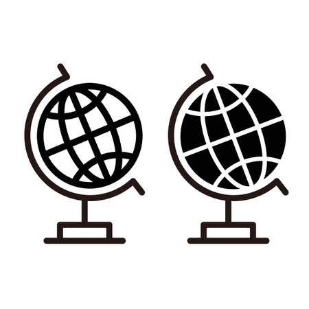 Globe icon illustration set : vectorのイラスト素材