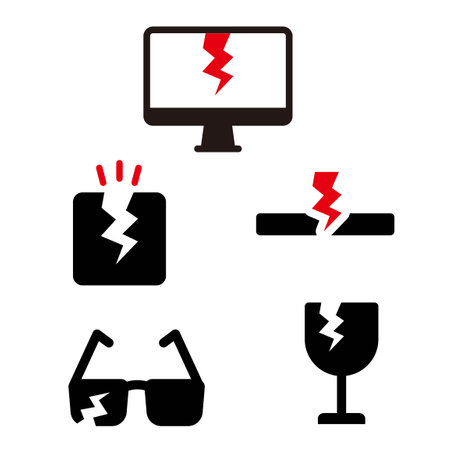 Fragile items illustration icon set : vectorのイラスト素材