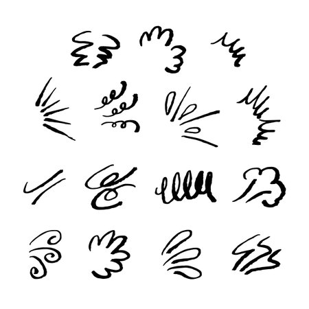 Hand drawn effect decoration illustration setのイラスト素材