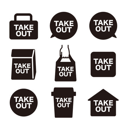 Takeout icon set :  vectorのイラスト素材