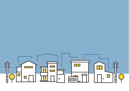 Streetscape parts background illustration : nightのイラスト素材