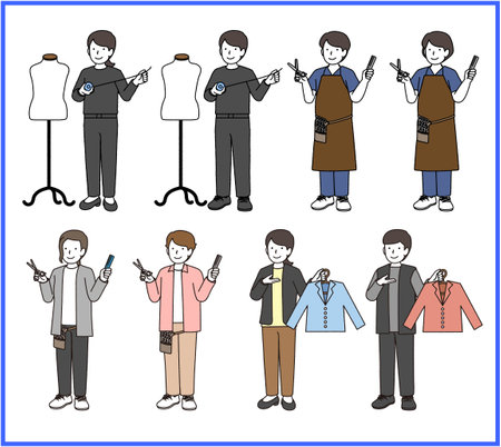 Occupation Multiple People Illustration Setのイラスト素材