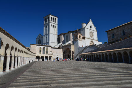 Front view of the Basilica of St  Francis of Assisiのeditorial素材