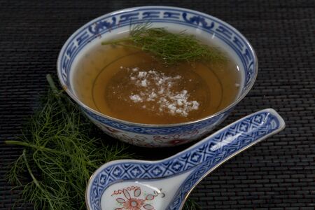Broth withe herbes italian foodの写真素材