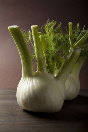 vegetables, fennel on tableの写真素材