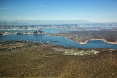 Aerial Photo, Lake Powell, Utah and Arizonaの写真素材