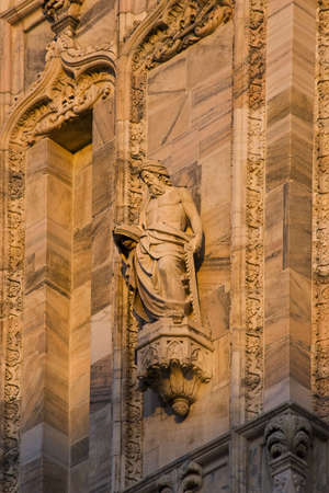 Sculptures of the cathedral of Milan (Duomo)の写真素材