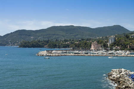 Mediterranean Sea near Rapallo  Italy の写真素材