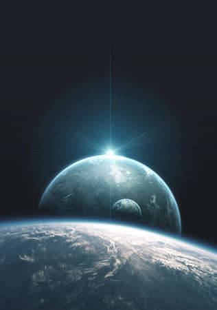 Two Blue Planets and rising Star