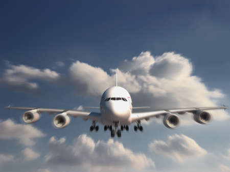Large Jumbo Jet is landingの写真素材