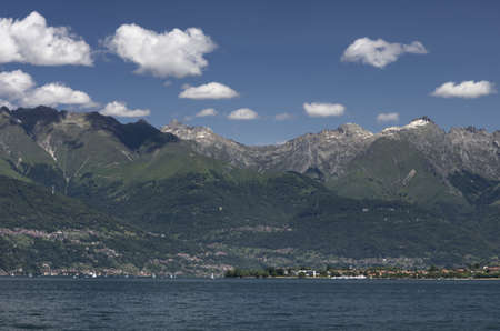 View of the Como Lake from the famous Town of Bellano  Lecco の写真素材