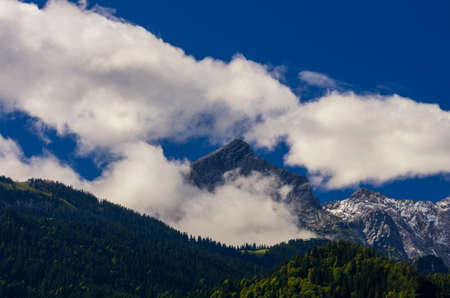 View of the Zugspitze, the highest mount of Germanyの写真素材