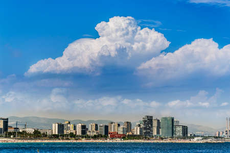 View of some Building of Barcelona from the seaのeditorial素材