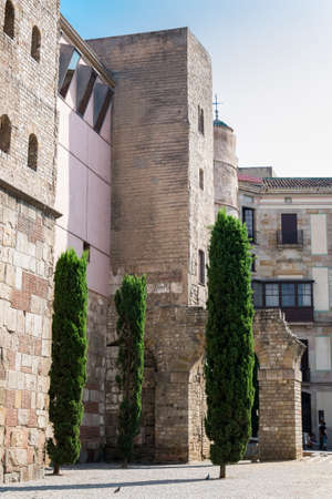 Some buildings in the Gothic quarter of Barcelonaの写真素材