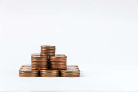 pyramid made of coins. concept of businessの写真素材