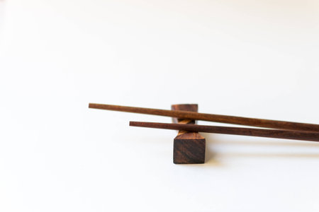 set of chinese chopsticks on a white backgroundの写真素材