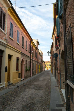 Beautiful architecture in the downtown of Ferraraのeditorial素材