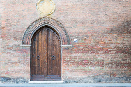Beautiful architecture in the downtown of Ferraraの写真素材