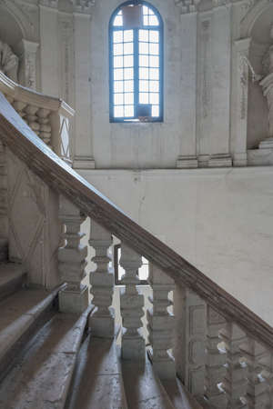 Stairs inside a famous ancient building in Ferrara cityのeditorial素材
