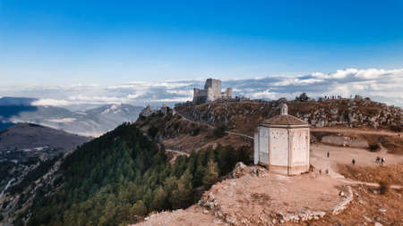 Italian medieval castle Rocca Calascioの写真素材