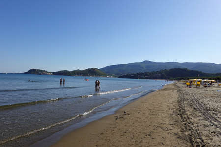 beach in Tuscany sea side in Italy in summerの写真素材