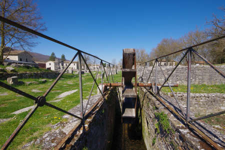 Sepino - Molise - Italy - Archaeological site of Altilia: Wheel of the water millの写真素材