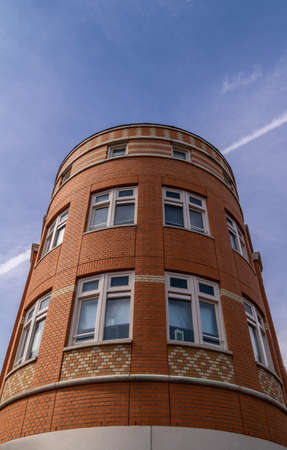 front view of Round building appartment with clear sky Oosterhout, The Netherlandsのeditorial素材