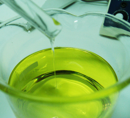 Laboratory glass beaker oilの写真素材