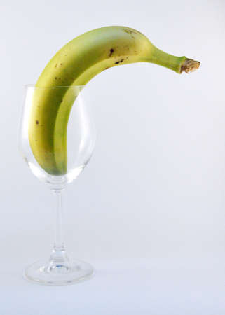 Banana in a crystal glassの写真素材