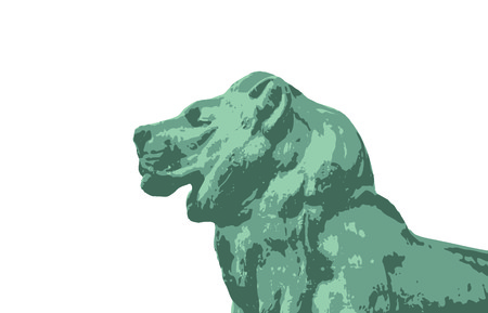 Silhouette of a lion isolated on white backgroundのイラスト素材