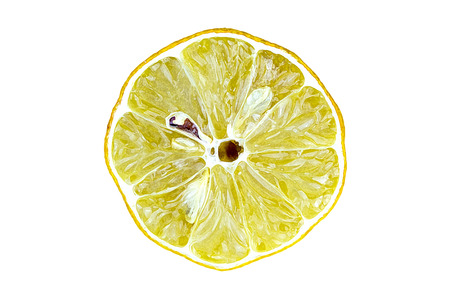 Drawing of a lemon isolated on white backgroundの写真素材