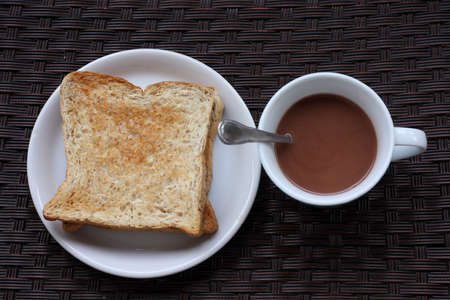 toast and cup of hot chocolate 
