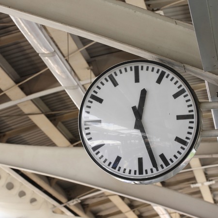 Black and white clockの写真素材